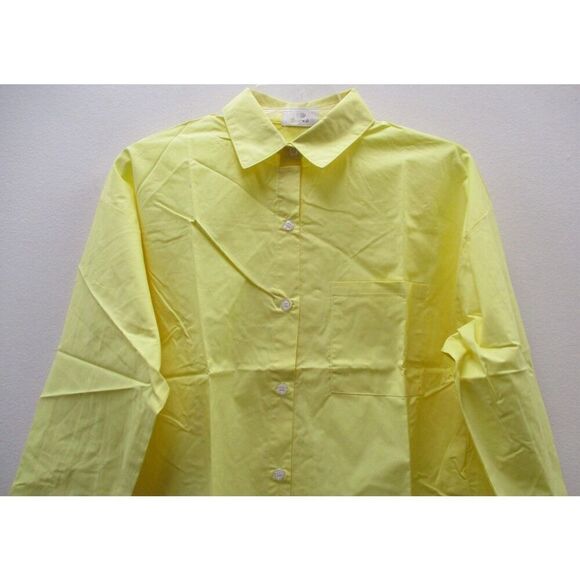 1 New Parke Yellow Button Down Boyfriend Poplin Shirt Size XS - Picture 6 of 11